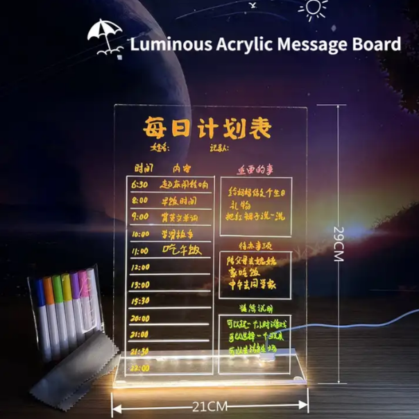 Luminous Acrylic Writing Board